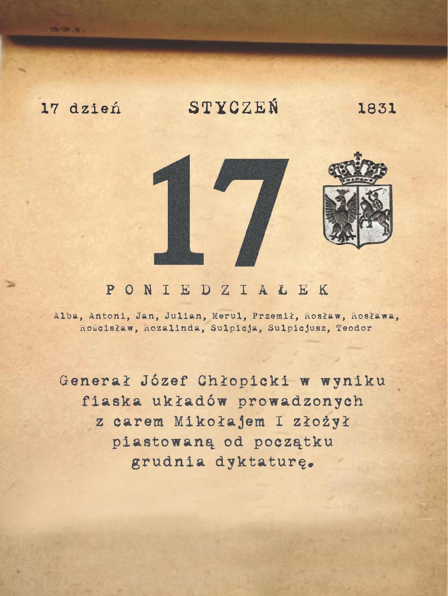 Kalendarz powstania listopadowego. 17.01.1831 r.