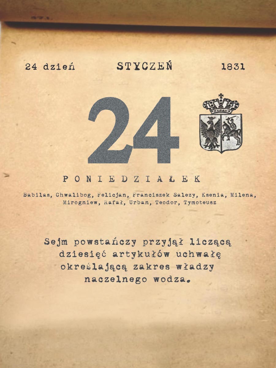 Kalendarz powstania listopadowego. 24.01.1831 r.