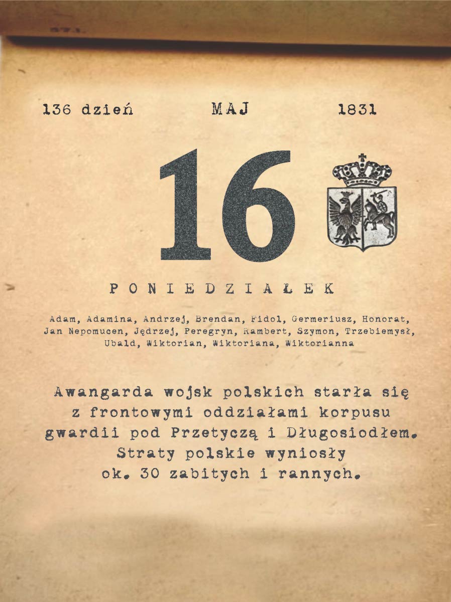 Kalendarz powstania listopadowego. 16.05.1831 r.