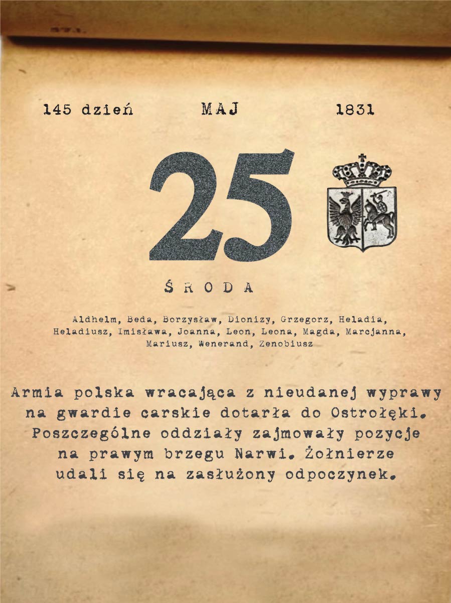 Kalendarz powstania listopadowego. 25.05.1831 r.
