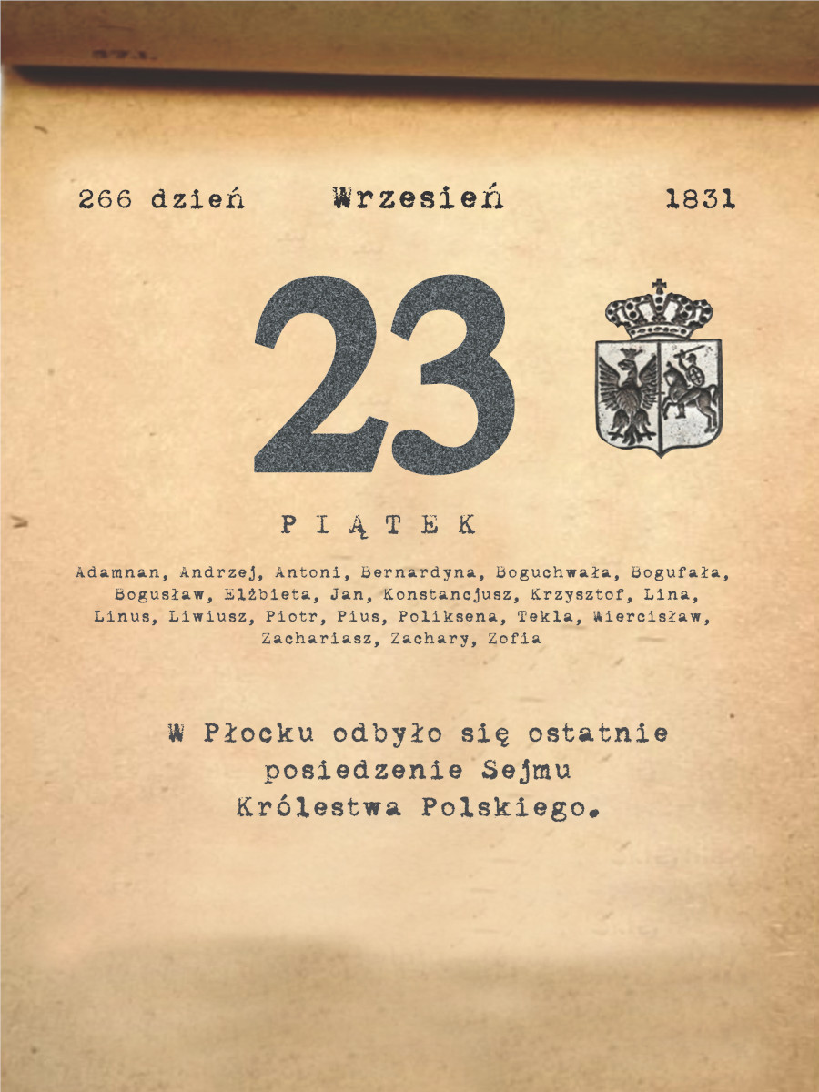 Kalendarz powstania listopadowego. 23.09.1831 r.