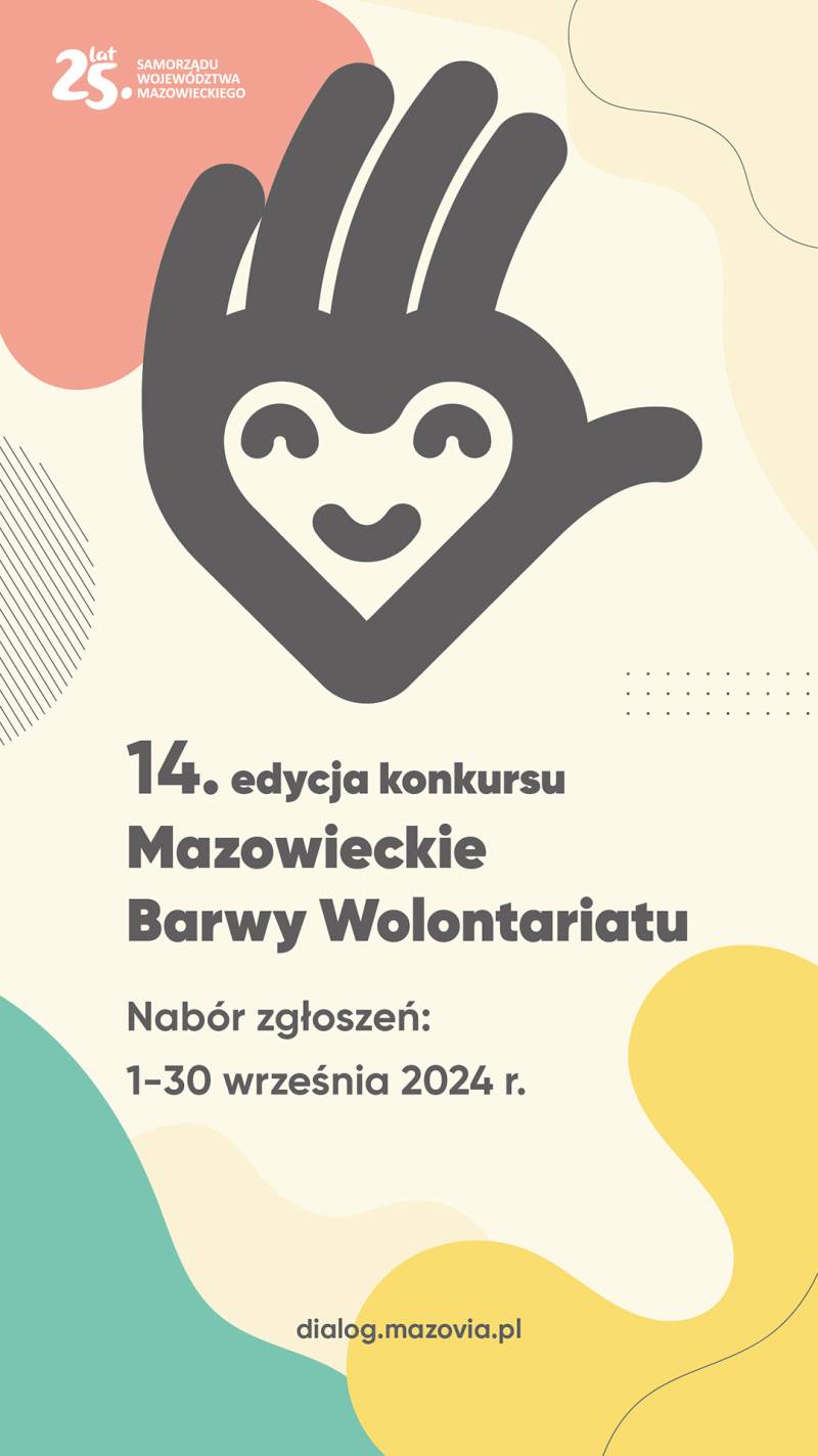 Plakat 14. Konkursu „Mazowieckie Barwy Wolontariatu”