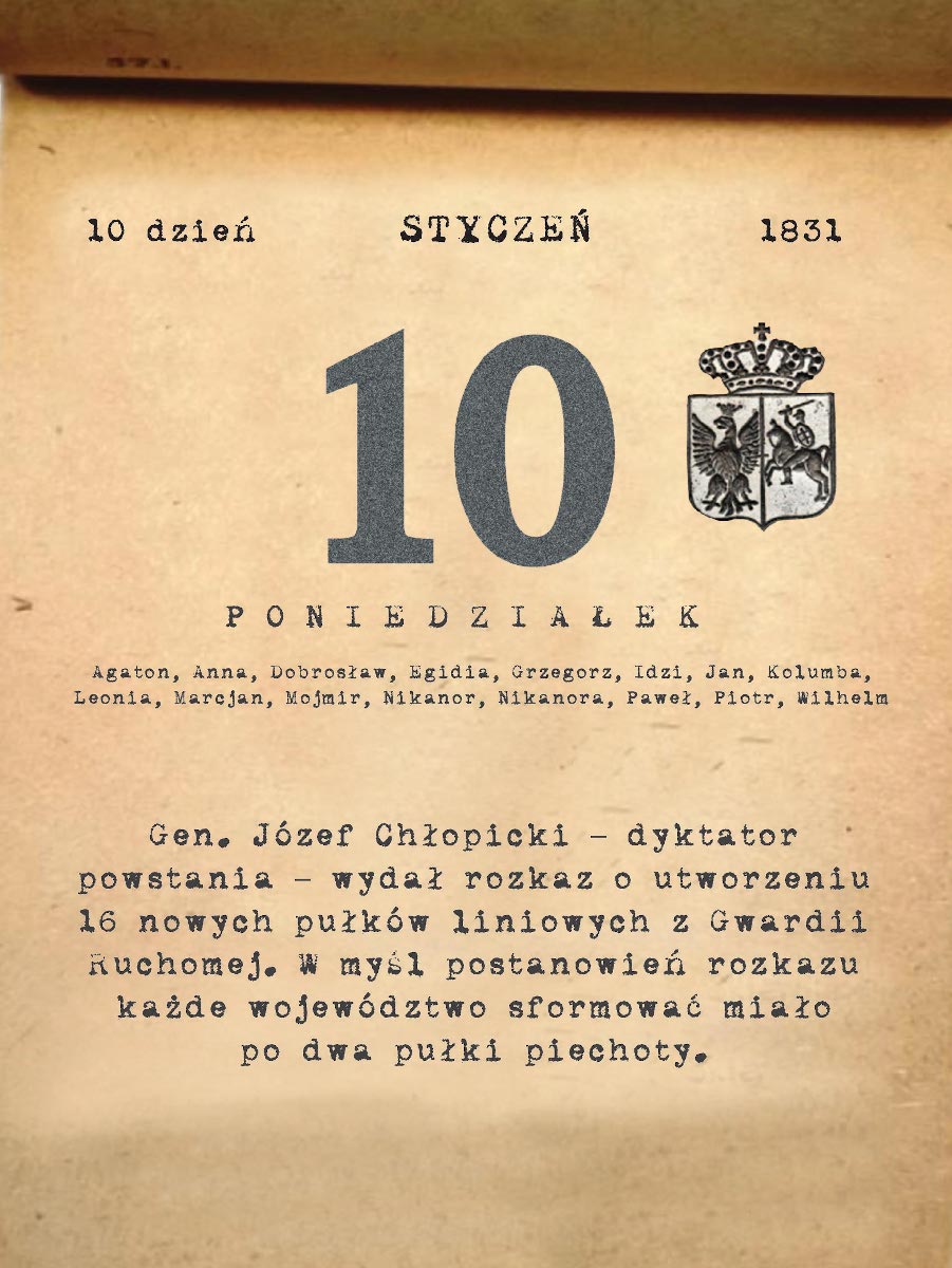 Kalendarz powstania listopadowego. 10.01.1831 r.