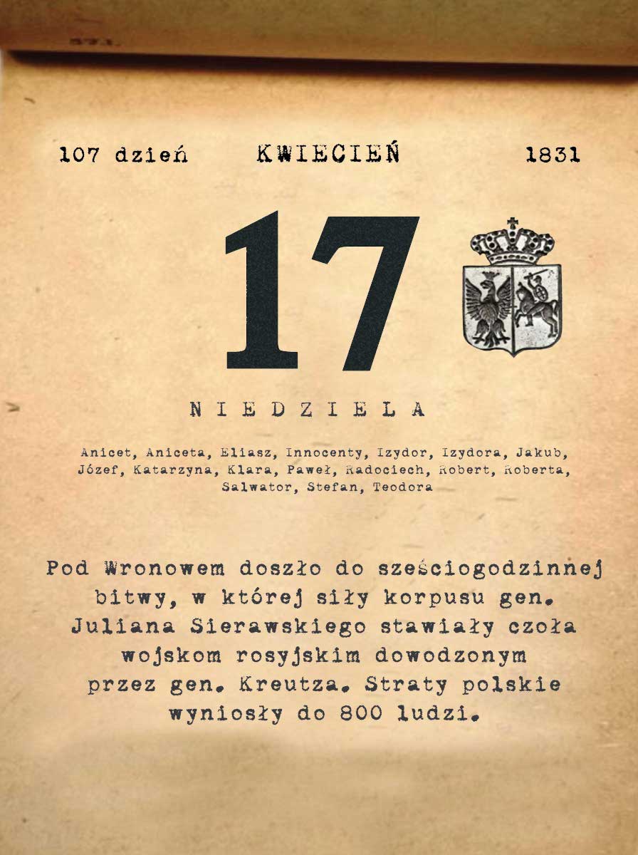 Kalendarz powstania listopadowego. 17.04.1831 r.