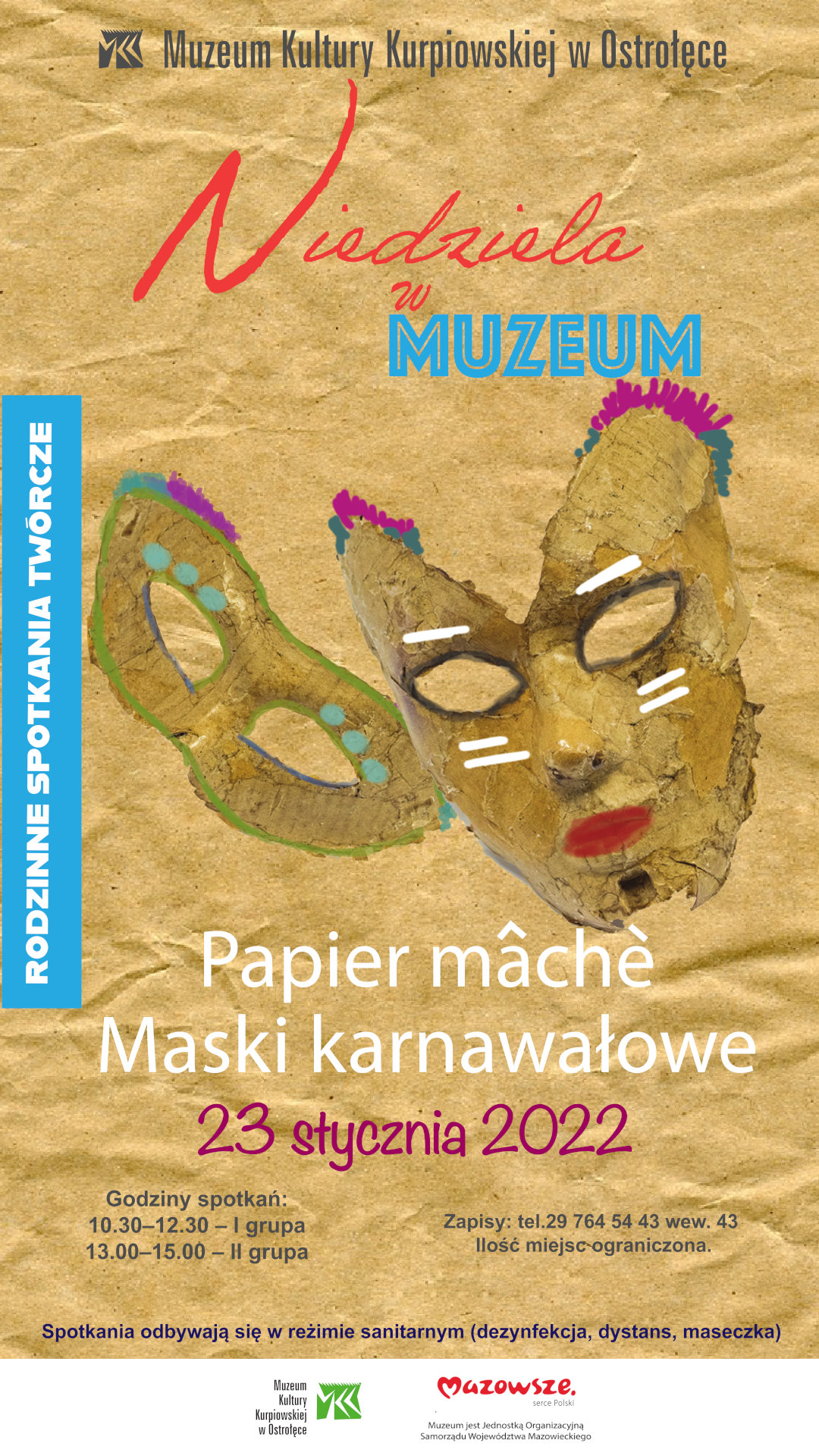 „Papier mâché – maski karnawałowe” to hasło najbliższej „Niedzieli w Muzeum”