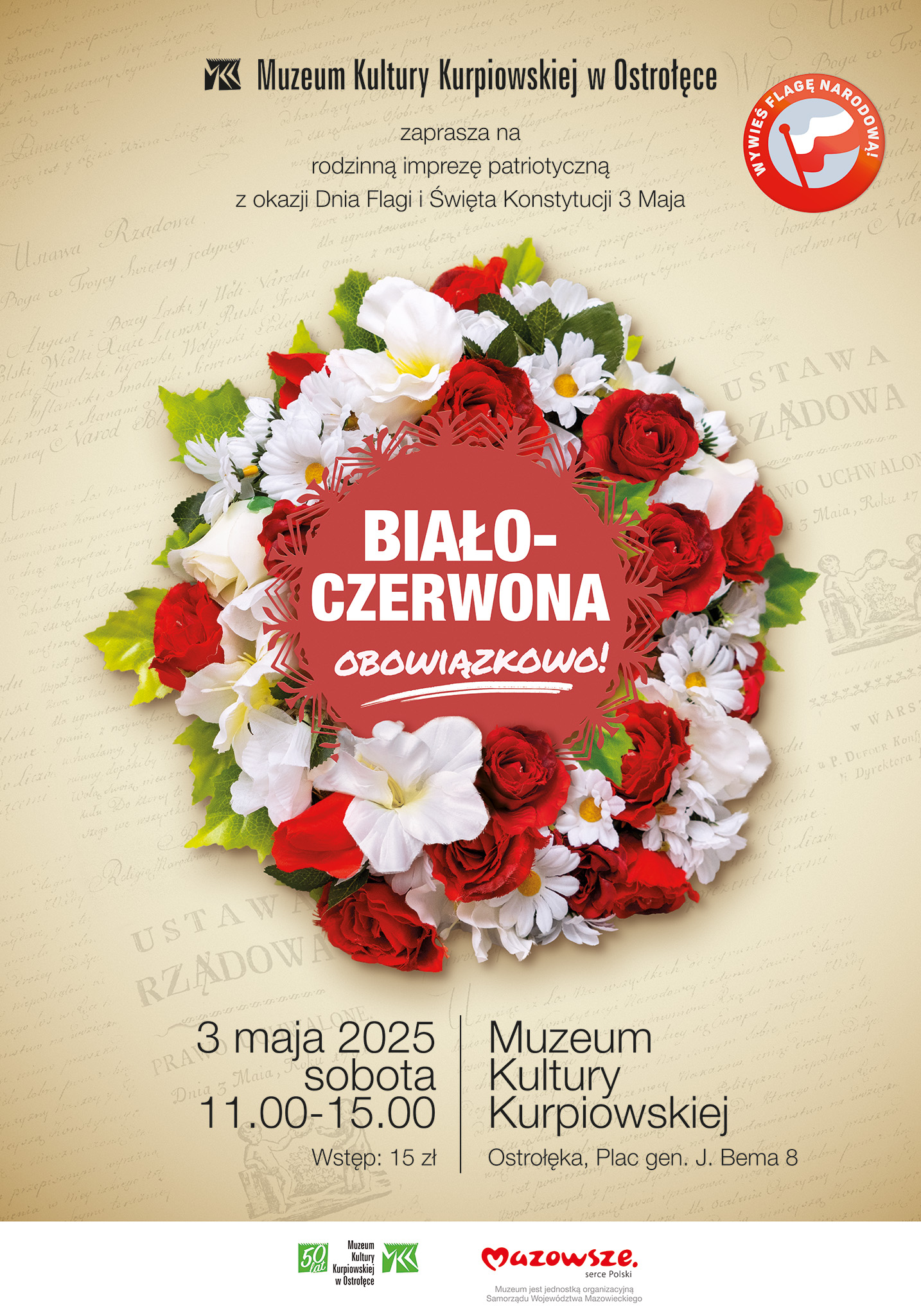 Zapraszamy do udziału w rodzinnej imprezie patriotycznej „Biało-czerwona. Obowiązkowo!”