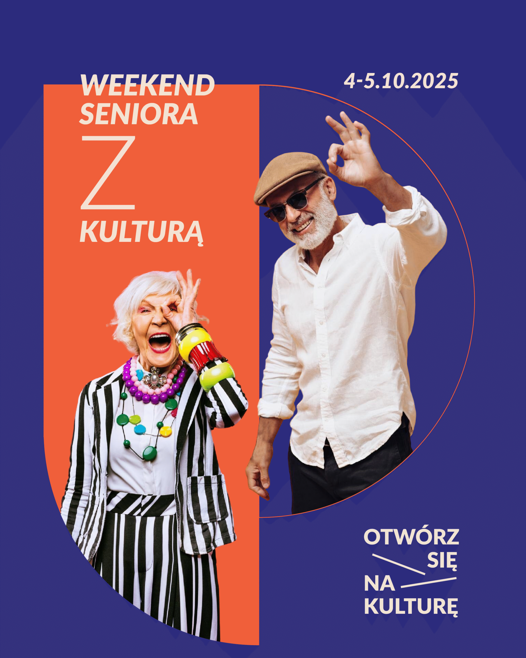 Plakat reklamujący akcję „Weekend seniora z kulturą”