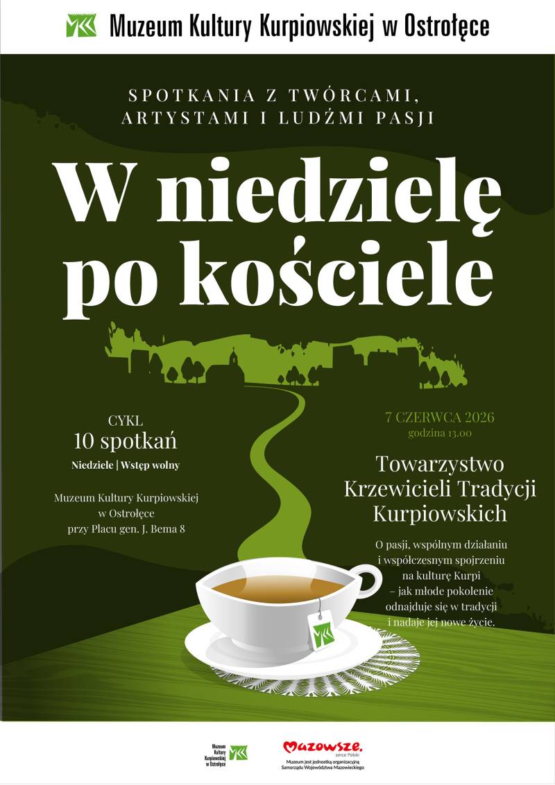 Plakat promujący spotkanie z cyklu „W niedzielę po kościele”