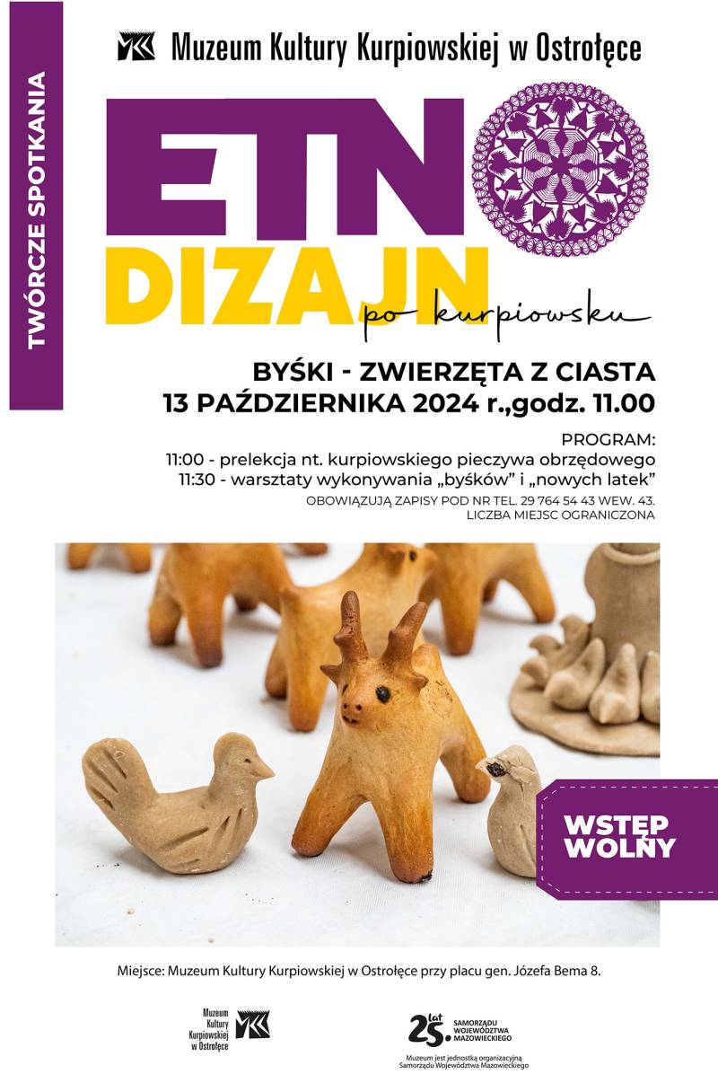 plakat reklamujący rodzinne spotkanie twórcze „Niedziela w Muzeum”