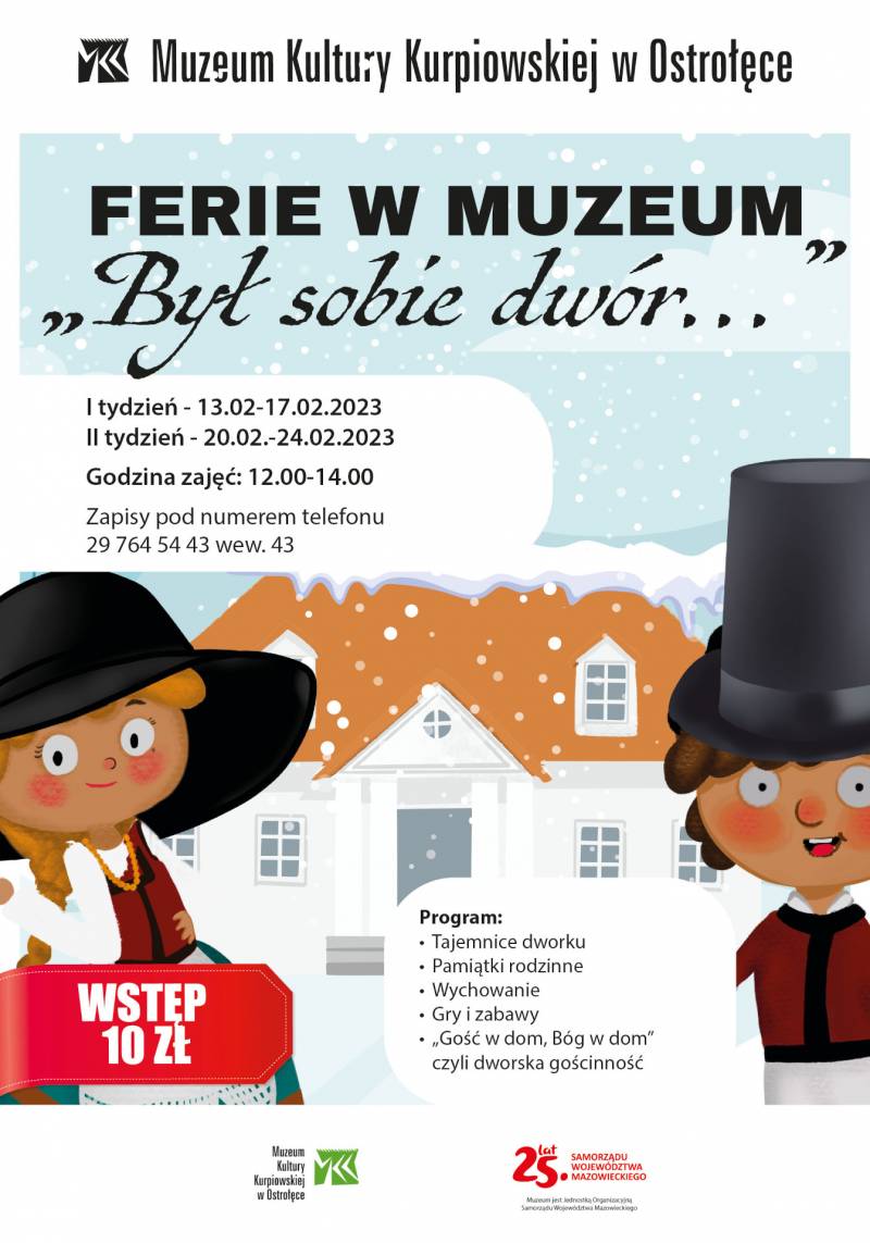 Plakat reklamujący Ferie w Muzeum